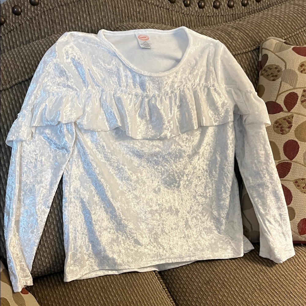 Wonder Nation Off White Ruffle Blouse